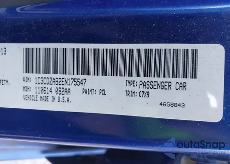 2014 Dodge Avenger Se из США, поврежденный, VIN 1C3CDZAB2EN175547